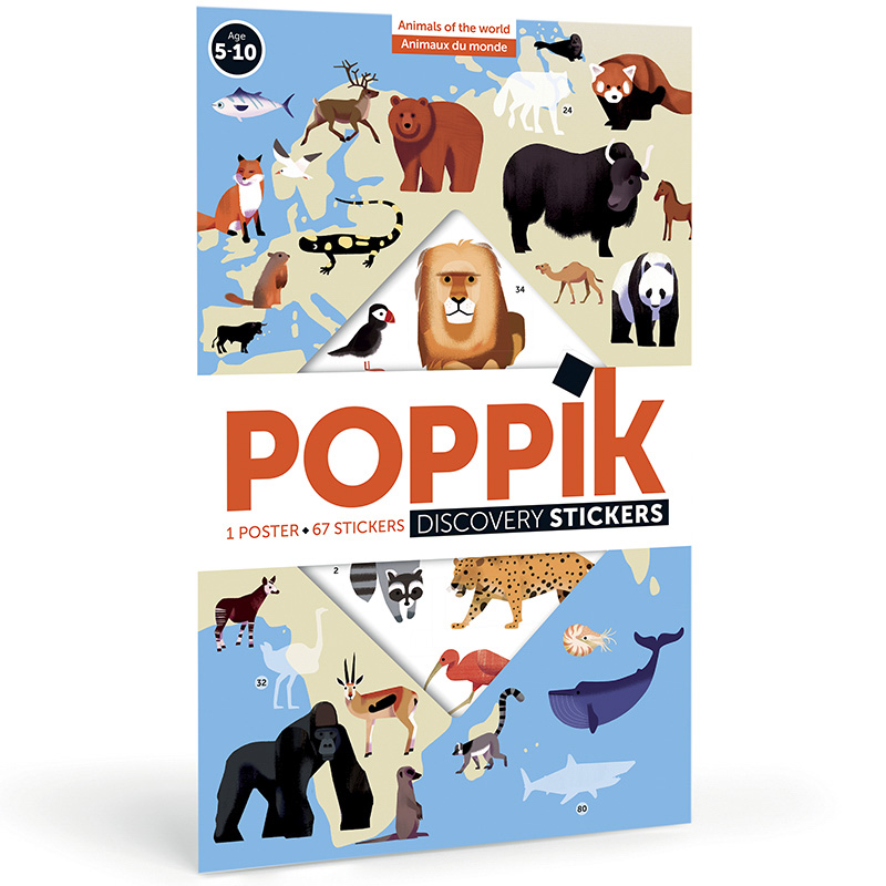 Gran Póster de Pegatinas "Animales del Mundo"