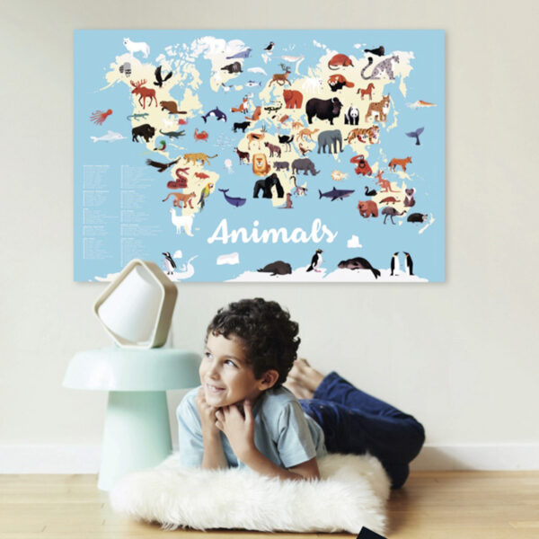 Gran Póster de Pegatinas "Animales del Mundo" - Imagen 2