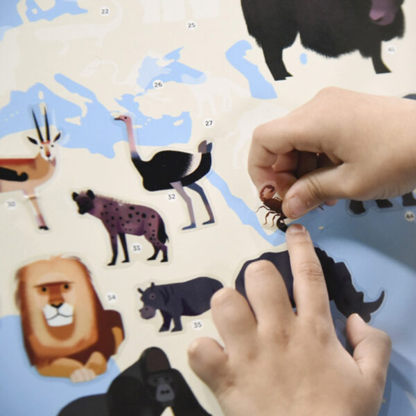Gran Póster de Pegatinas "Animales del Mundo" - Imagen 3