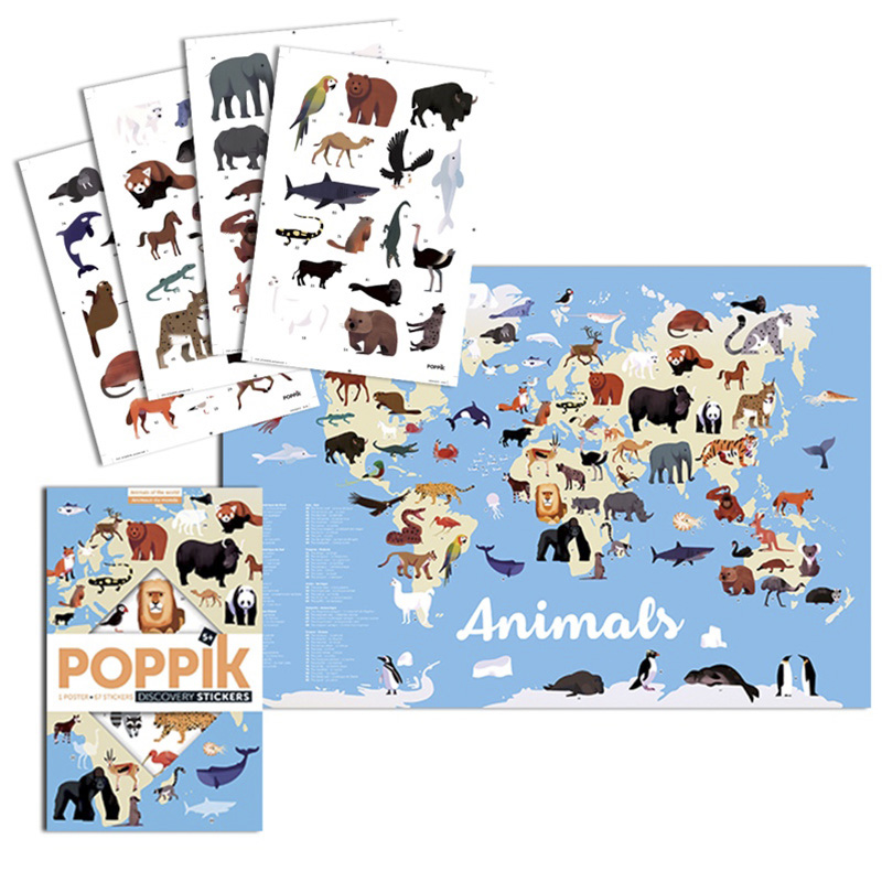 Gran Póster de Pegatinas "Animales del Mundo" - Imagen 4